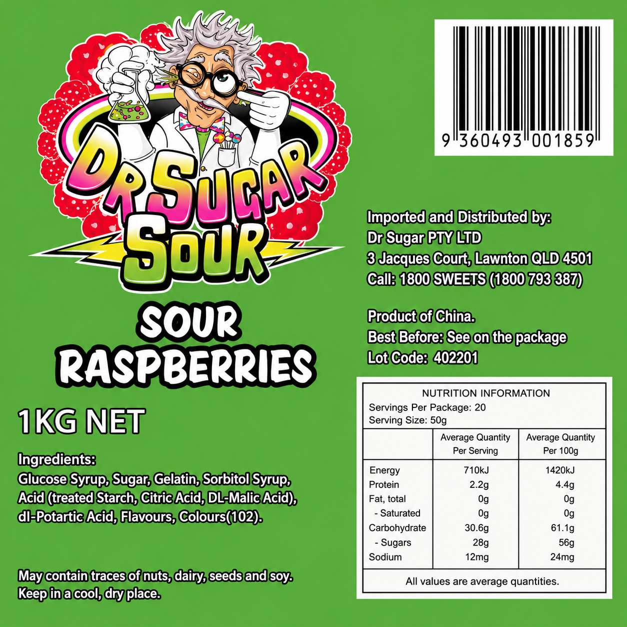 Sour Raspberries Gummies