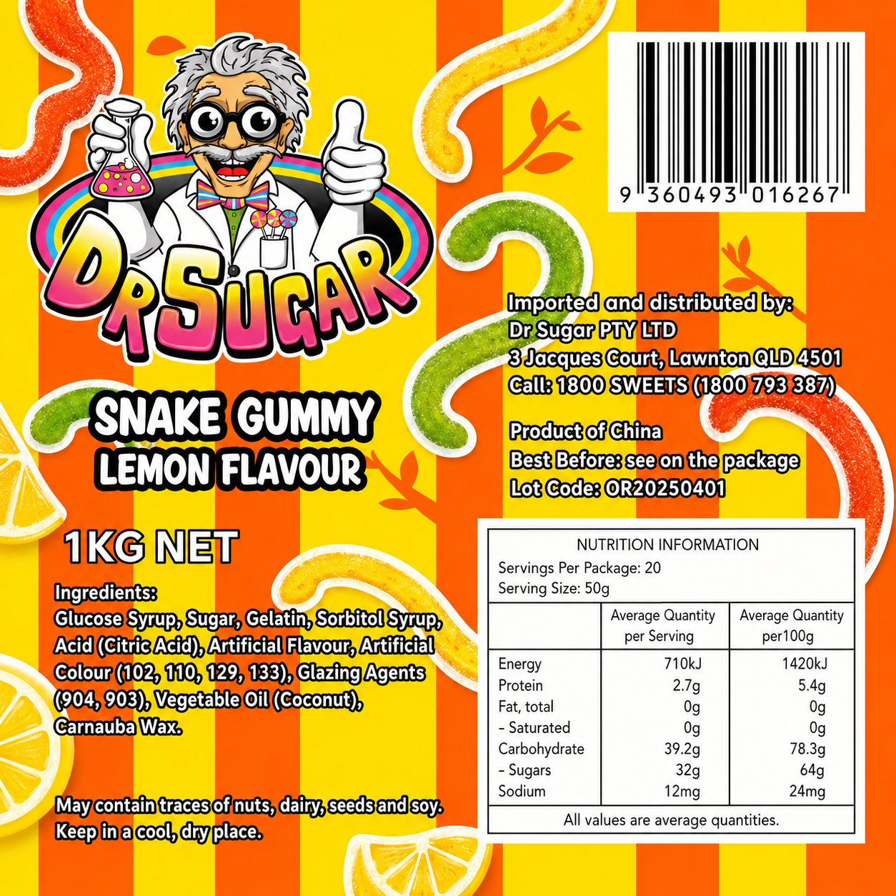 Lemon Snakes Gummies