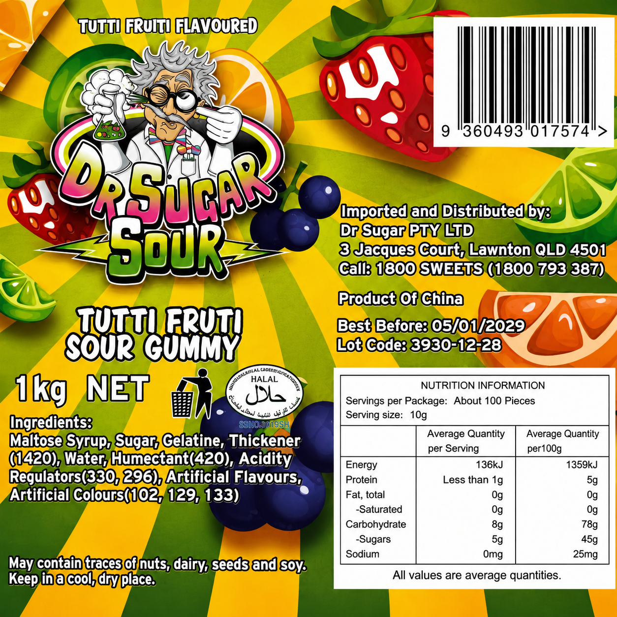 Tutti Frutti Sour Puffs Gummies