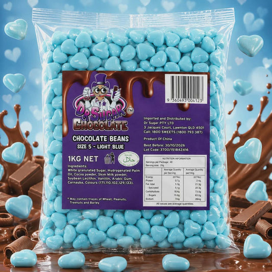 Light Blue Chocolate Hearts