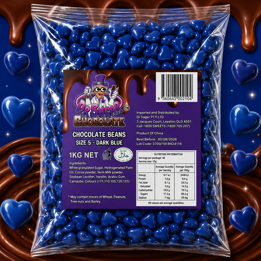 Dark Blue Chocolate Hearts