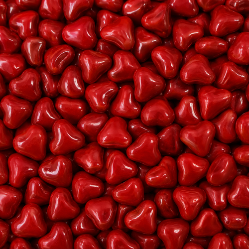 Dark Red Chocolate Hearts