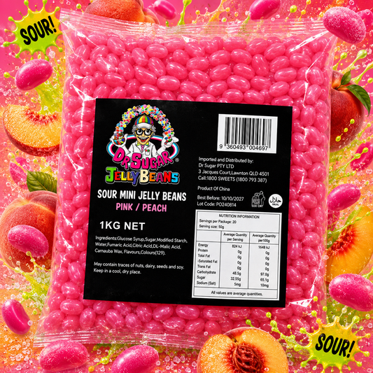 Sour Mini Peach Jelly Beans