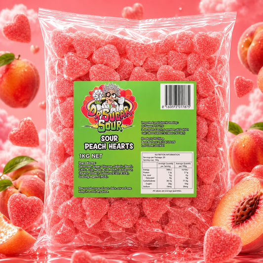 Sour Peach Hearts Gummies