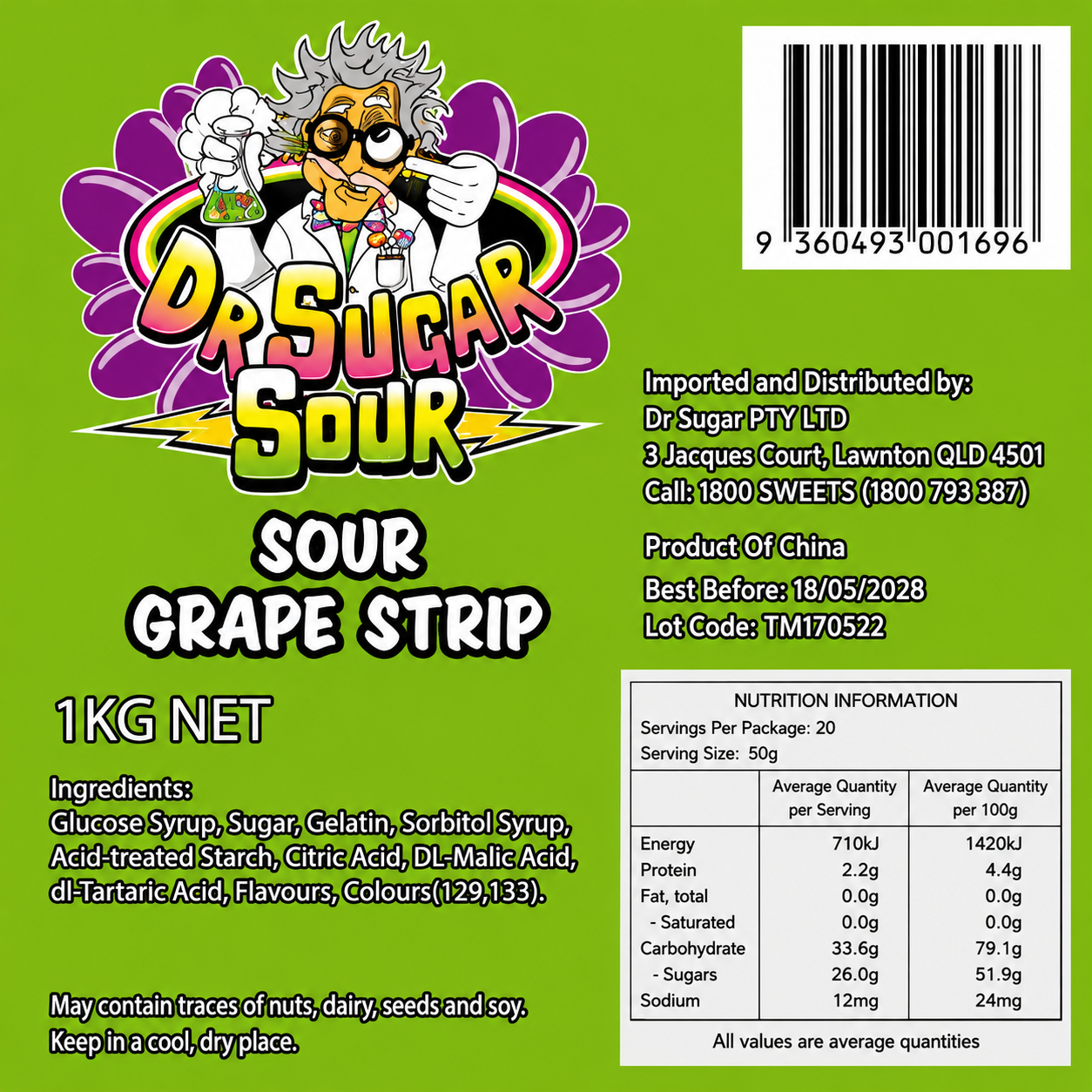 Sour Grape Strips Gummies