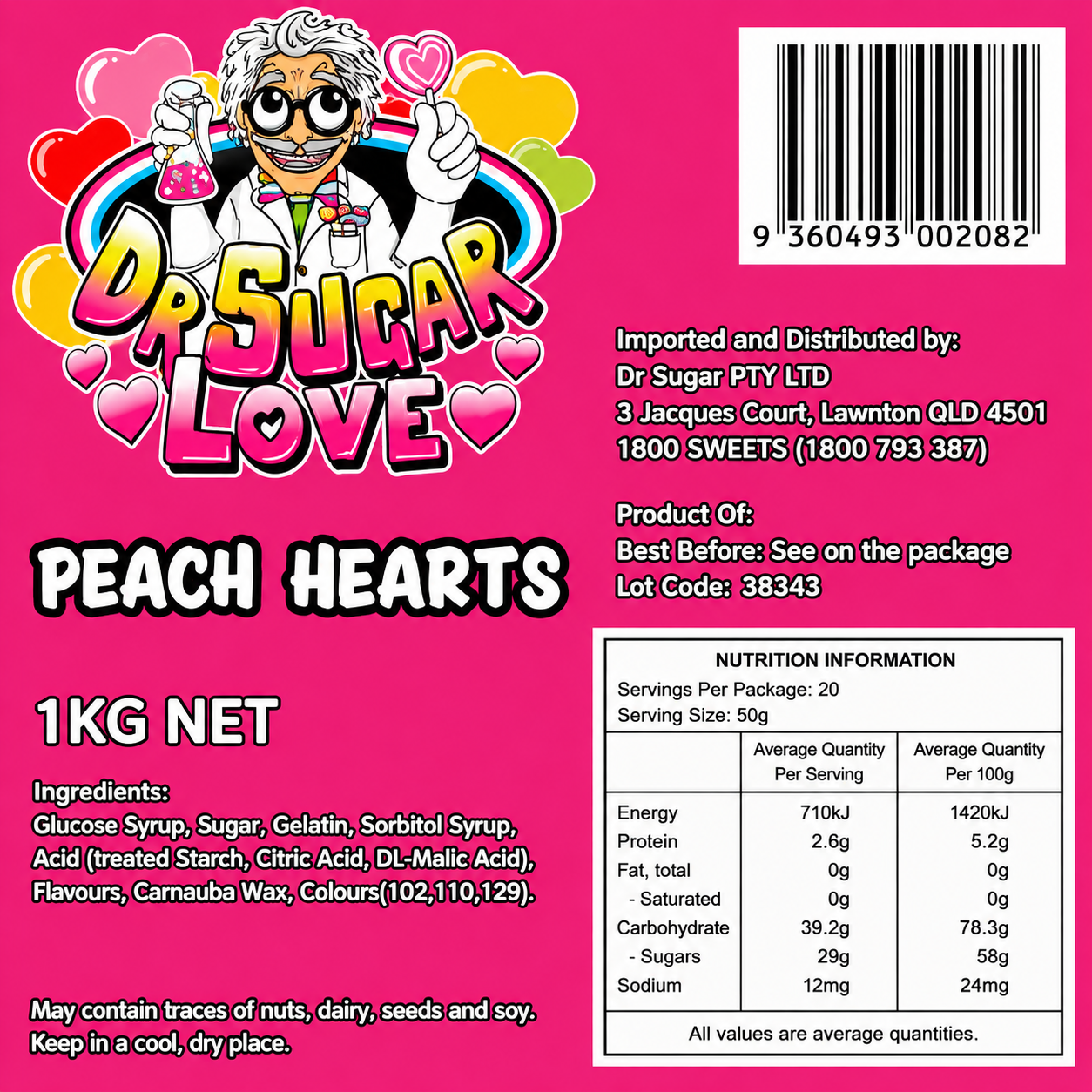 Peach Hearts Gummies