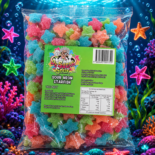 Sour Neon Starfish Gummies