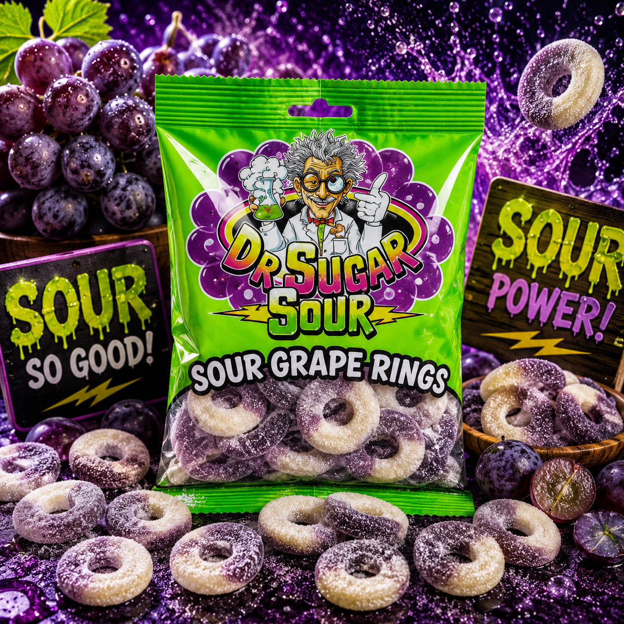 Sour Grape Rings Gummies