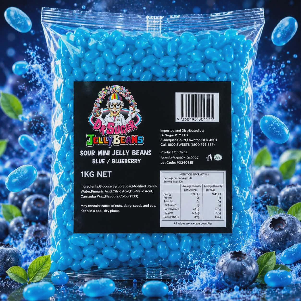 DR SUGAR Mini Sour Blueberry Jelly Beans