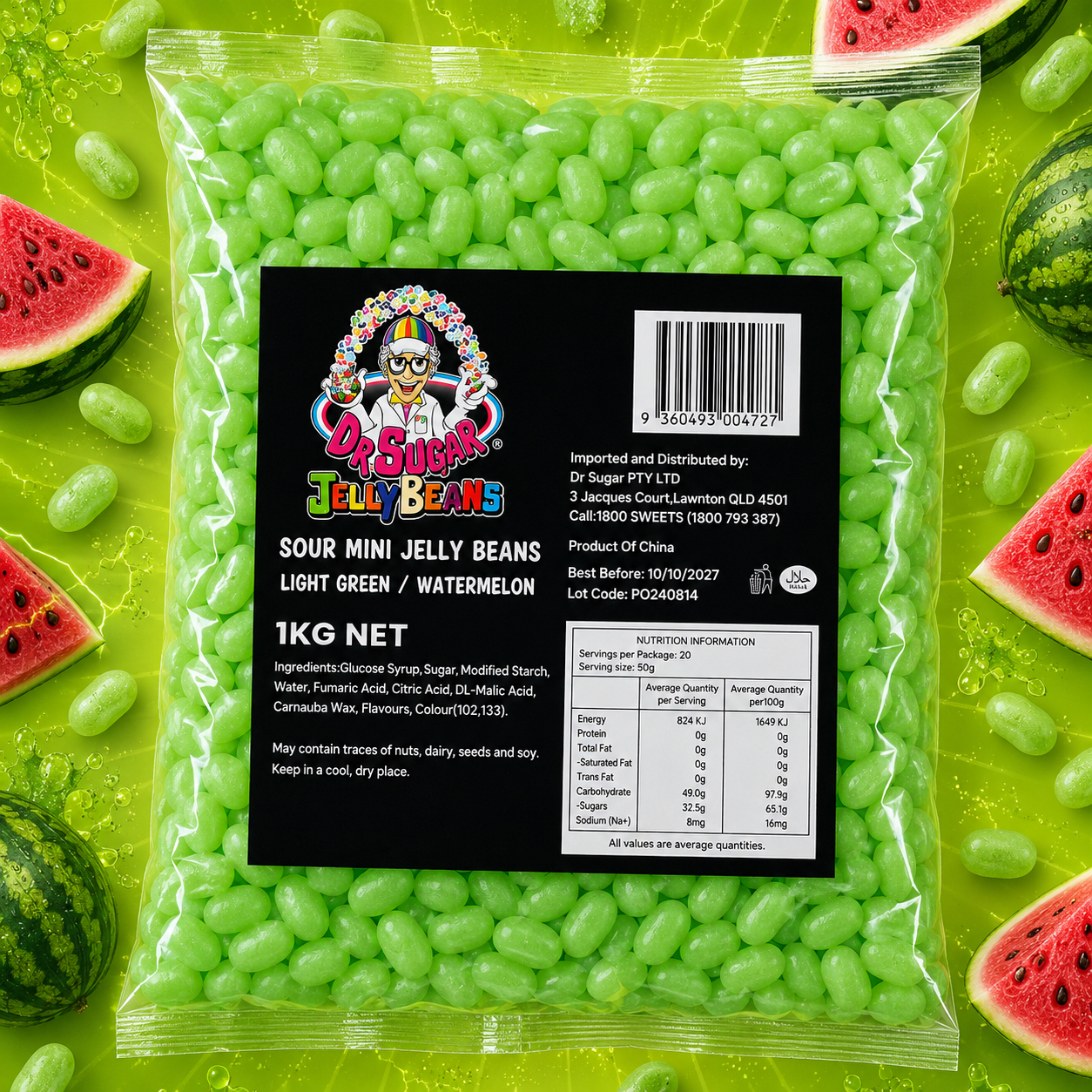 DR SUGAR Mini Sour Watermelon Jelly Beans