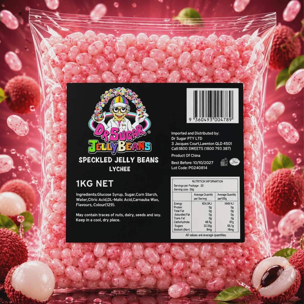 DR SUGAR Speckled Lychee Jelly Beans