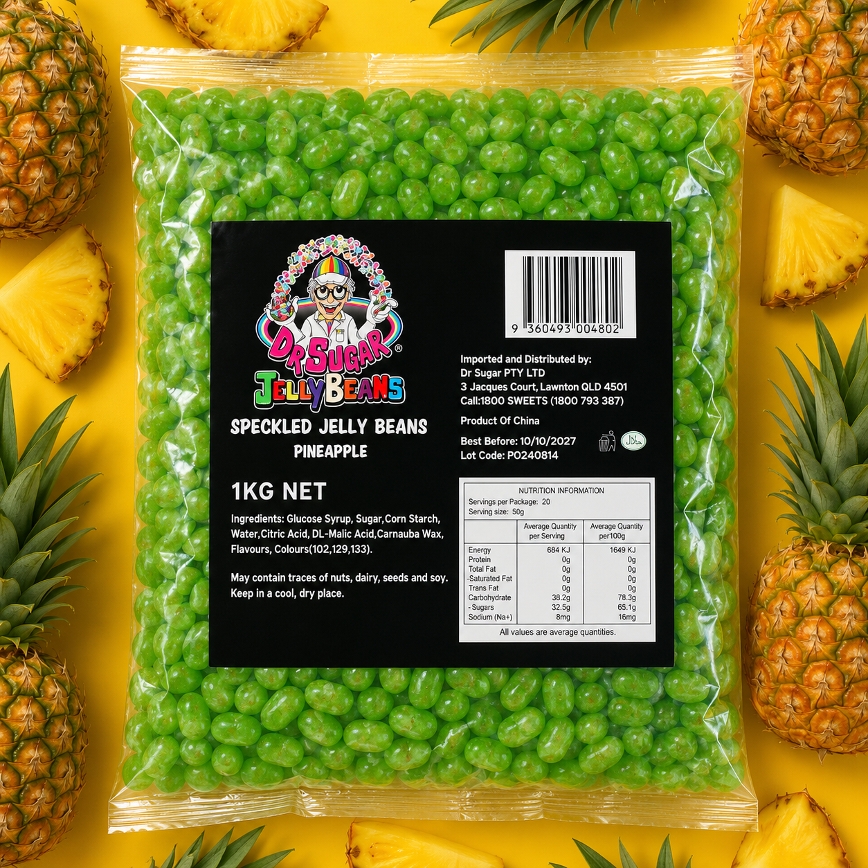 DR SUGAR Speckled Pineapple Jelly Beans
