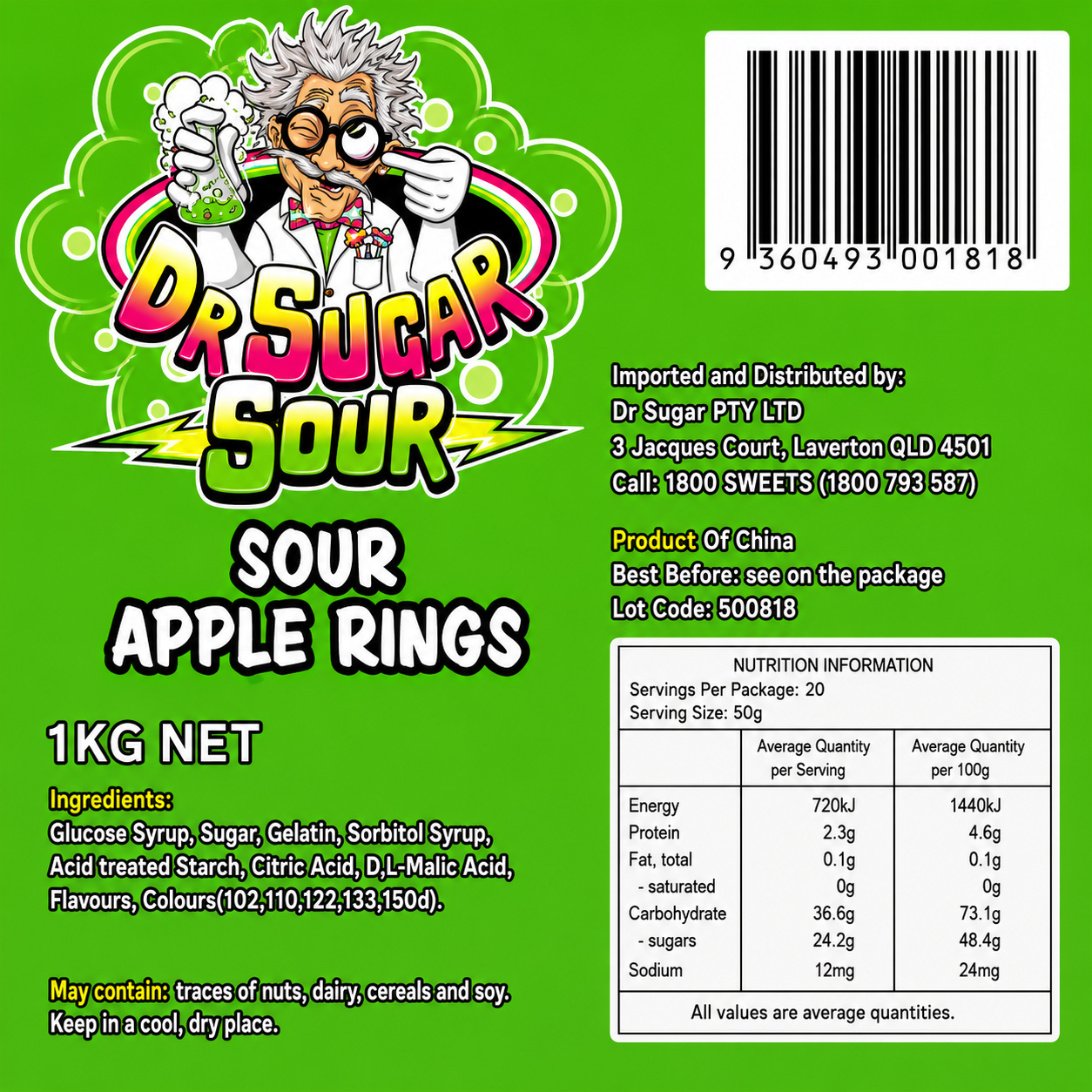 Sour Apple Rings Gummies