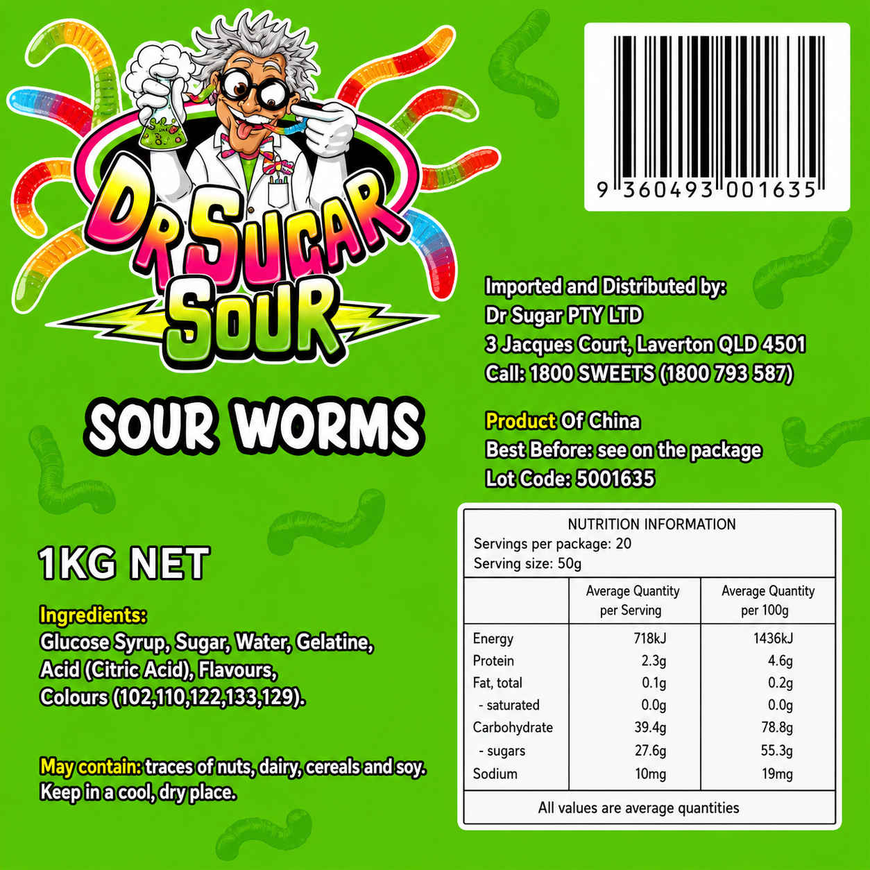 Sour Worm Gummies